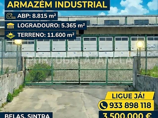 Armazém Industrial em Belas Sintra – 8.815 m² | Logradouro TIR 5.365 m²
