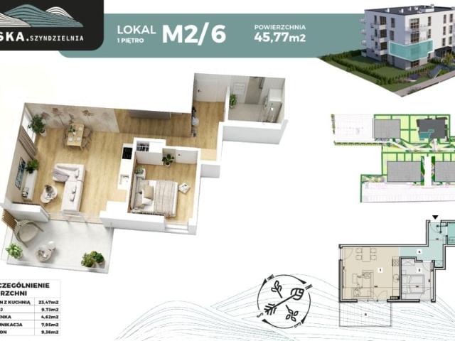 Armii Krajowej 45,77 m², Bielsko Biała