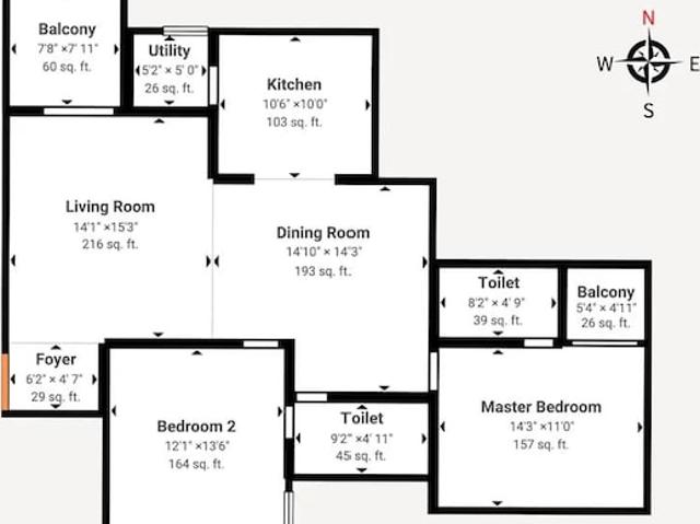 Aratta Firenza 2 Bedroom 1307 Sq. Ft. Apartment in Electronic City Bangalore Listing ID: #10122