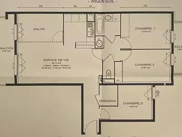 Argenteuil 95100 Achat / Vente appartement 4 pièces t4 parking