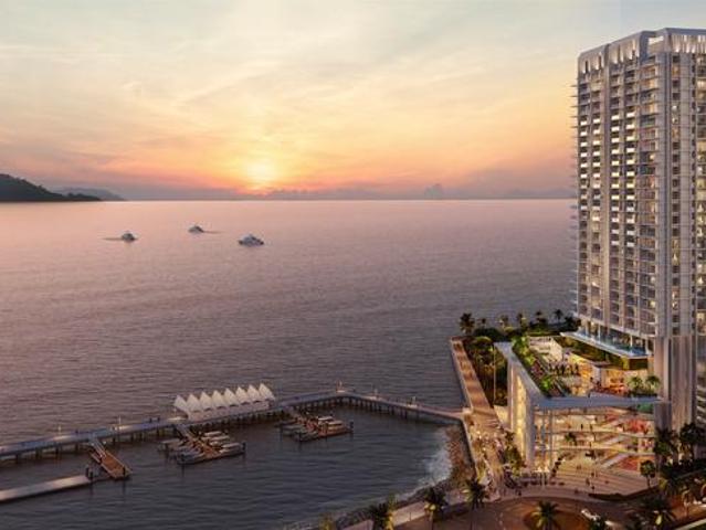 Aris Tower Peninsula KK Breathtaking Sunset View Next to Jetty