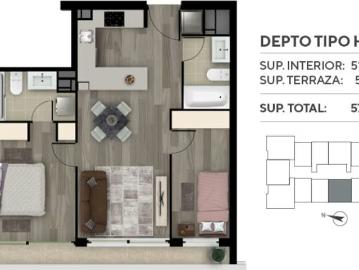 Arriendo de Departamentos en Concepción | Departamento en arriendo c/ estacionamiento en Barrio Universitario 2 Dormitorios por CLP 700000.00