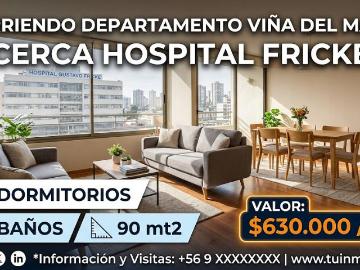 Arriendo depto 3d 2b hosp fricke viña del mar