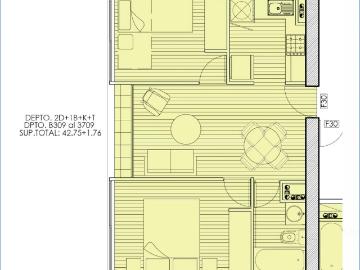 Arriendo, departamento, estación central. 2d/1b