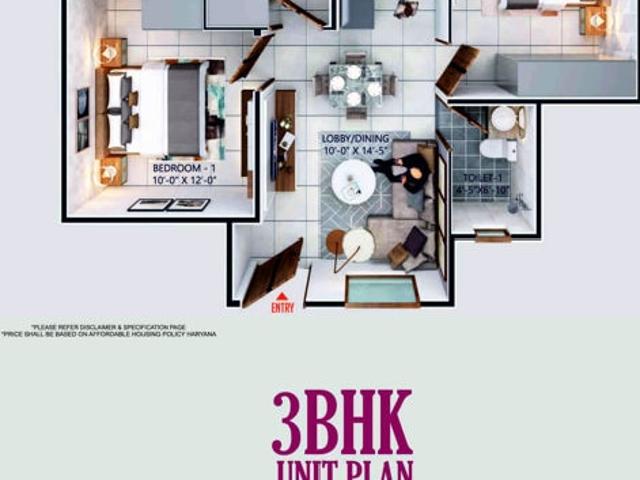 Arttech Maulshree Heights 3 Bedroom 810 Sq. Ft. Apartment in Sector 84 Faridabad Listing ID: #10087