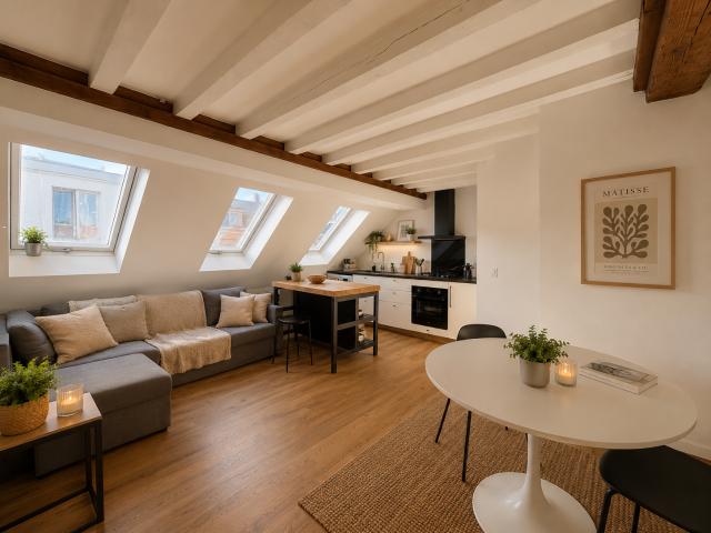 ATOQ LL152 Magnifique T1Bis meublé en Duplex Vieux Lille