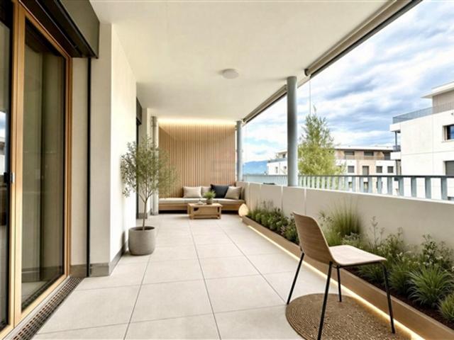 Atemberaubende 4 Zimmer Wohnung mit 90 m² und großer Terrasse im Herzen von Les Celliers, Satigny