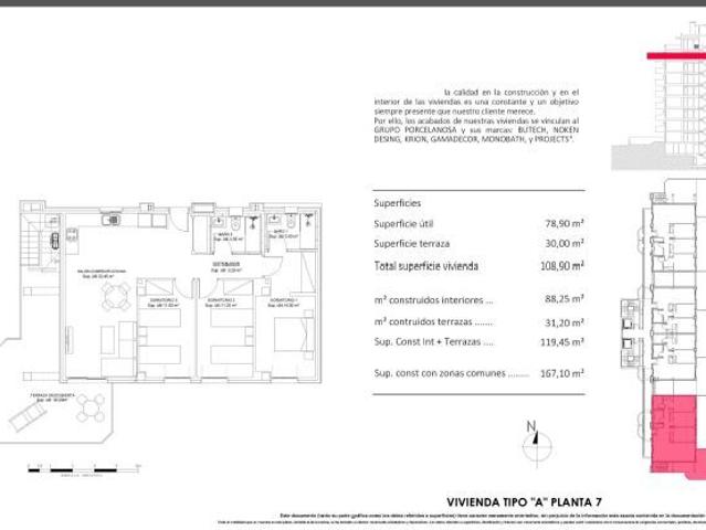 Ático de 3 dormitorios con solarium y piscina privada a 900m. de la playa en Villajoyosa