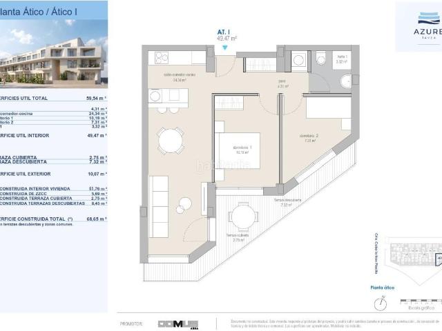 Ático en venta en Xàbia, Montañar El Arenal. Viva el sueño mediterráneo en Azure Playa, diseño y exclusividad junto a la Playa del Arenal en Javea. Áticos.