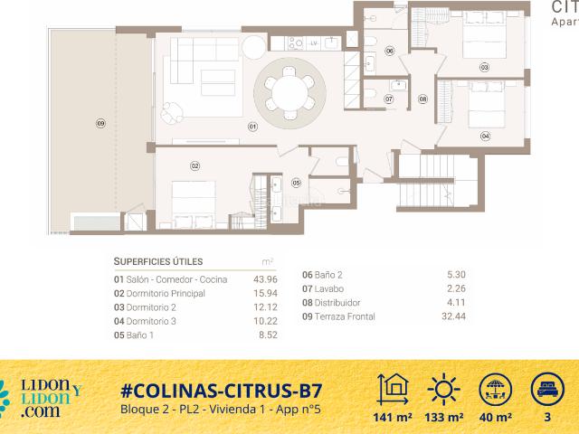 Ático en venta en Orihuela, Lomas de Campoamor Las Ramblas. Ubicado en la Ãºltima planta de la exclusiva residencia Citrus, dentro del prestigioso entorno de Las Colinas Golf Country Club. Áticos.
