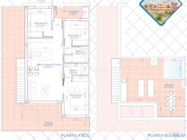 Ático en venta en Pilar de la Horadada, Pilar de la Horadada Ciudad. Ubicado en el encantador municipio de Pilar de la Horadada, este conjunto residencial ofrece una variedad de opciones de vivienda.