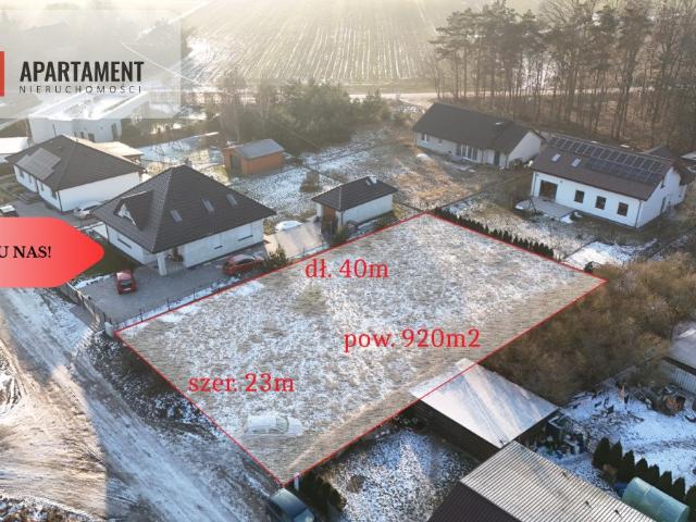 Działka 920 m² z WZ, ogrodzona, Kołaczkowo