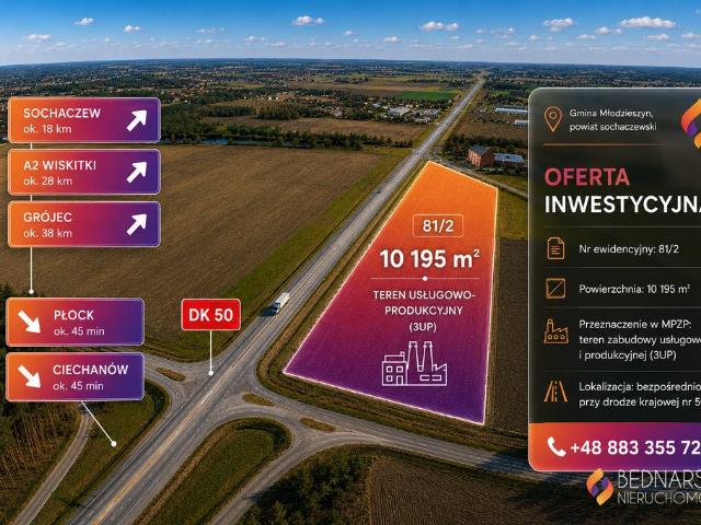 Atrakcyjna działka inwestycyjna 10 195 m² przy DK50