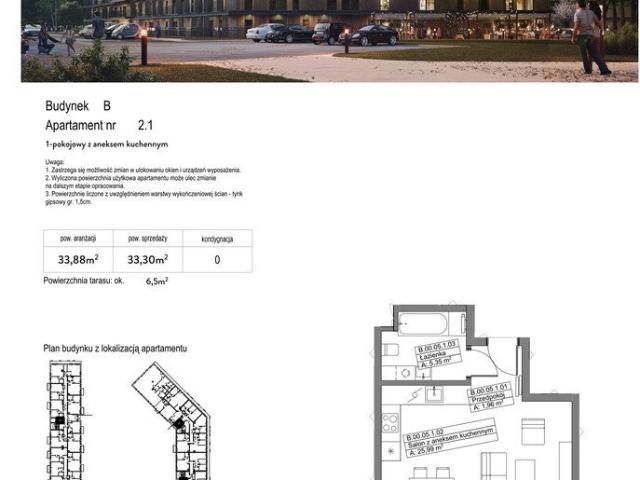 Zapraszam do obejrzenia 33,3 m² mieszkania na sprzedaż w Bydgoszczy