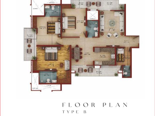 ATS Kingston Heath 3 Bedroom 2350 Sq. Ft. Apartment in Sector 150 Noida Listing ID: #10296