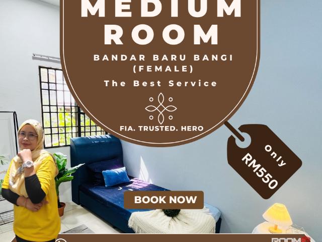 ATTACHED TOILET Bilik Sewa Perempuan, Bandar Baru Bangi, UKM, TENERA, Sony, KPTM, Bangi Sentral, Bangi Square, He