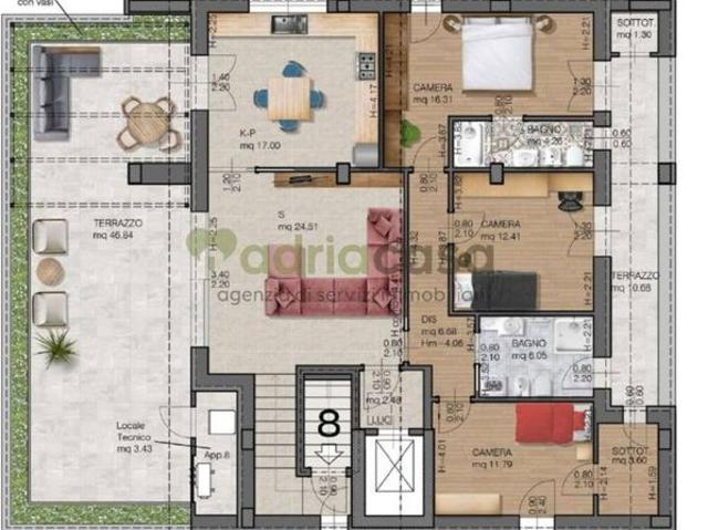 Attico di prestigio di 188 mq in vendita Viale Finale Ligure, Riccione, Emilia Romagna