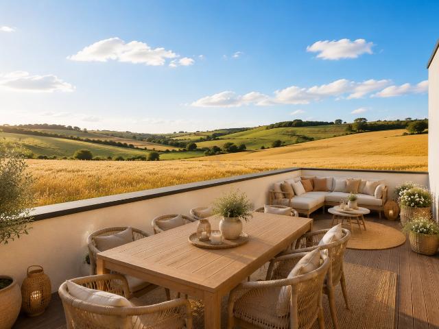 ATTIQUE AVEC TERRASSE SUR VUE DEGAGEE SUR LES CHAMPS | PETITE COPROPRIETE | RE2020