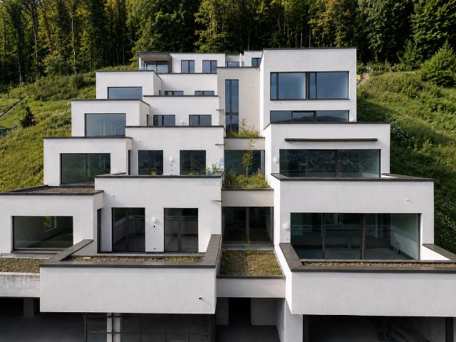 Attraktive 3.5 Zimmer Terrassenwohnung in ruhiger Hanglage mit Rheinblick