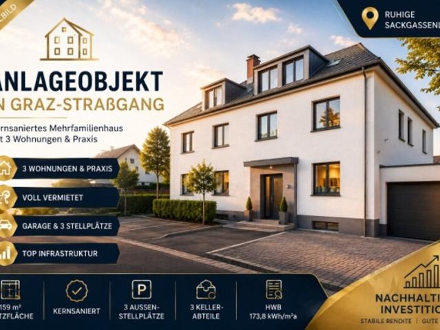 Attraktives Mehrfamilienhaus in Graz Straßgang | 4 Einheiten | Voll vermietet