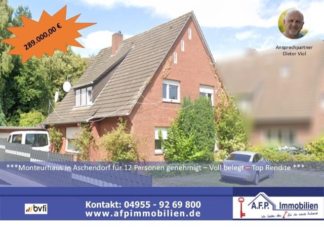 Attraktives Monteurhaus in Aschendorf – Voll vermietet, renditestark, sofort verfügbar