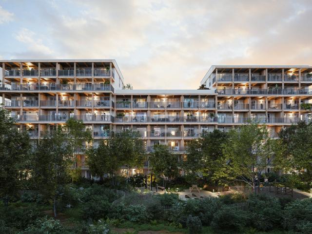 Au coeur d'un site riche en biodiversité dans une résidence offrant des appartements du T2 au T5 traversants avec jardins et terrasses 2 pièces, 46 m²