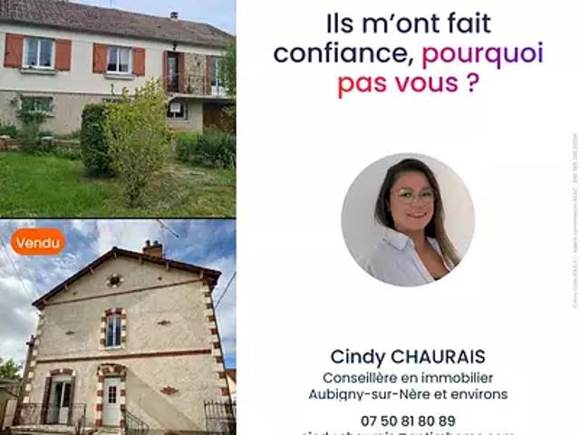 Aubigny sur Nère 18700 Achat / Vente maison 5 pièces t5 jardin cave