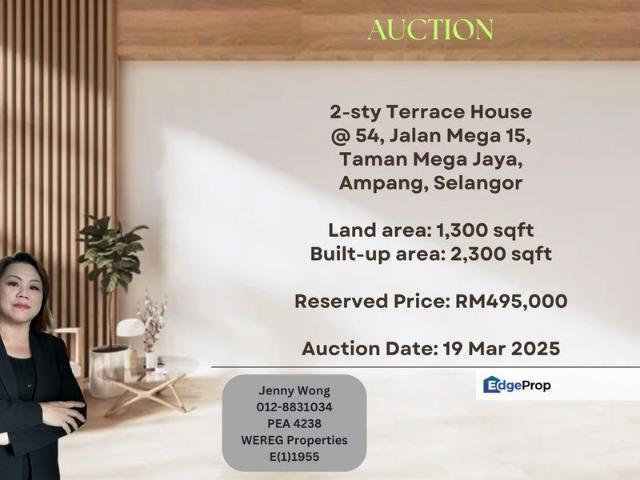 AUCTION: 2 sty Terrace @ Taman Mega Jaya, Ampang, Selangor