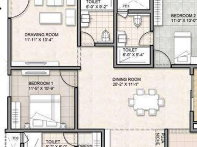 Aurobindo Kohinoor 3 Bedroom 2188 Sq. Ft. Apartment in Serilingampally Hyderabad Listing ID: #9005