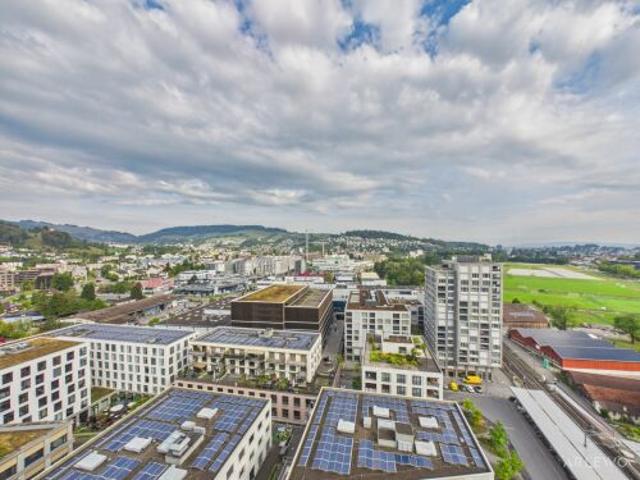 Ausblick vom Sonnenberg bis zur Stadt Luzern in 6010 Kriens