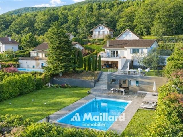 Außergewöhnliche Villa mit Panoramablick auf den Mont Blanc, den Genfersee und die Alpen