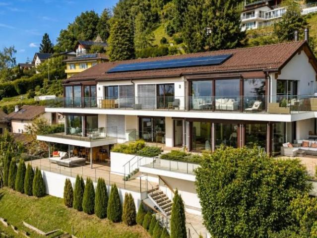 Außergewöhnliche freistehende Villa mit Blick auf den Genfersee