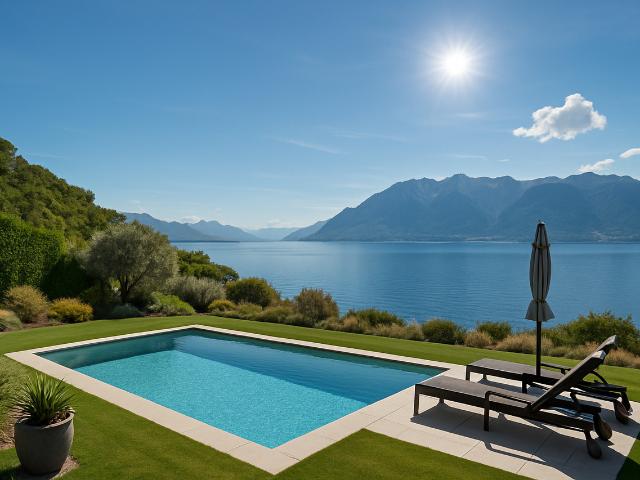 Außergewöhnliche freistehende Villa mit tiefem Blick auf den See!