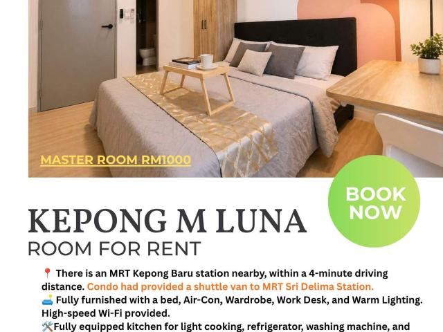 Available Room For Rent in M Luna