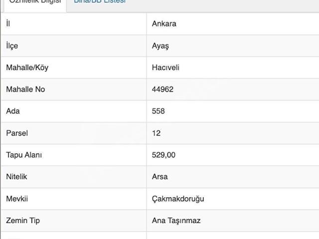 AYAŞ HACIVELI'DE SATILIK 529M VILLA ARSASI 2 KAT İMAR