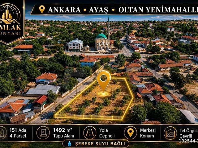 AYAŞTA 1.492m2 EMSALSİZ KONUMDA 3 KAT KONUT İMARLI ARSA