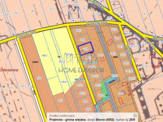 Błonie, Poprzeczna, 1 500 m2