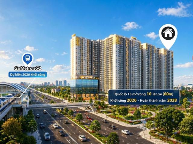 Bcons newsky căn 2pn 47m2 giá 2,412 tỷ thanh toán chỉ 15% đến nhận nhà