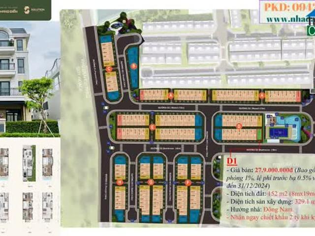 Bán căn Nhà phố sân vườn D1 dự án Classia Khang Điền