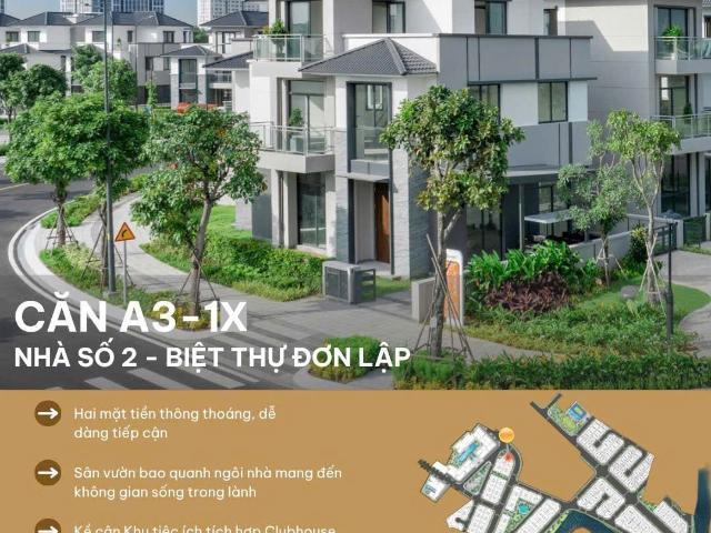 BÁN CĂN BIỆT THỰ ĐƠN LẬP GLADIA BY THE WATER, 2 MẶT TIỀN, GIÁ BÁN 69.71 TỶ