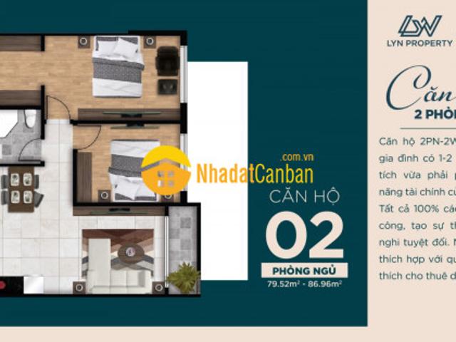 Bán căn hộ 2pn 76m2 chỉ 5tỷ nhận nhà ngay đã trừ chiết khấu 12 phần trăm