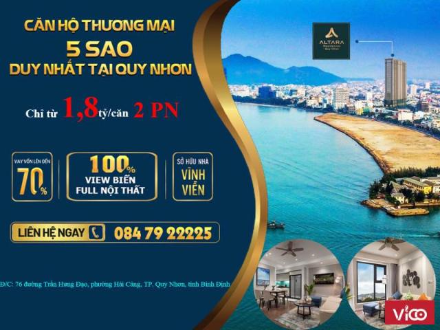 Bán căn hộ 5 sao mặt biển Altara, đường Trần Hưng Đạo, Quy Nhơn. Giá 1,5 tỷ/căn