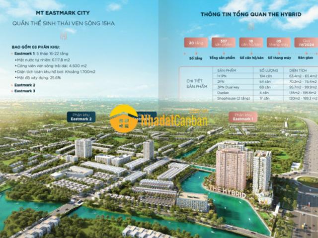Bán căn hộ 65m2 3 tỷ 50 trieu căn hộ mt eastmark city sắp bàn giao, thanh toán 65
