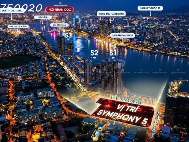 Bán căn hộ Symphony 5 tầng 24 trực diện sông Hàn, view trọn vịnh Đà Nẵng