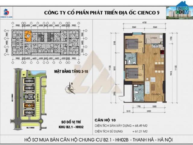 Bán căn hộ tầng 10, tòa B, khu 5 tòa mới, Chung cư Thanh Hà