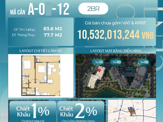 BÁN CĂN 2 PHÒNG NGỦ COSMO CENTRAL THE GLOBAL CITY GIÁ BÁN 10.5 TỶ