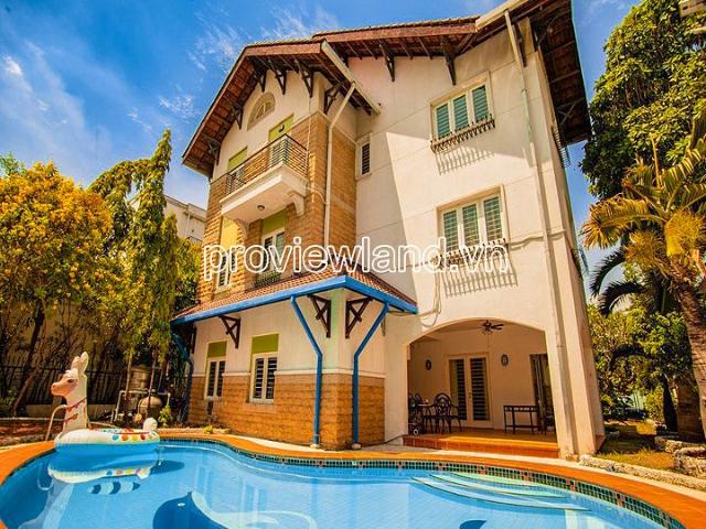 Bán biệt thự Thảo Điền nằm trong khu Compound, 650m2, 1 trệt + 3 lầu, hồ bơi + sân vườn