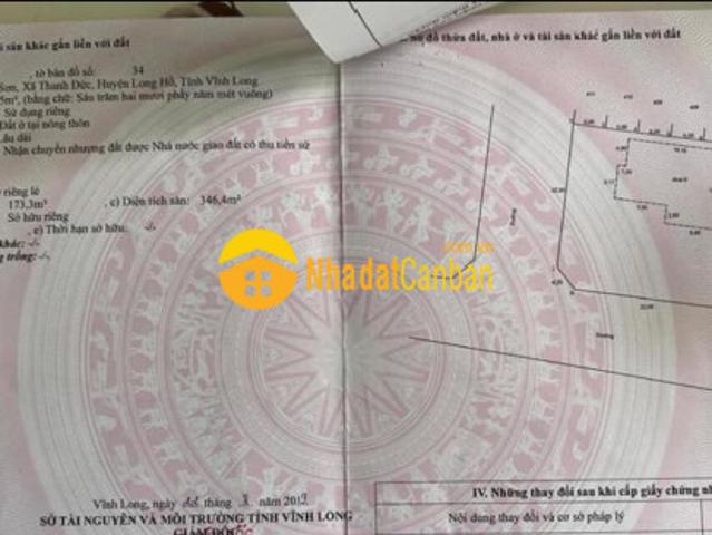 Bán biệt thự hơn 600mv góc 2 mặt tiền khu dân cư hoàng hảo long hồ tp vĩnh long