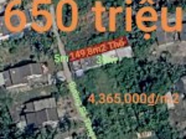 Bán Lô Đất Thổ Gần Khu Công Nghiệp Bình Trinh Đông Giá 650 Triệu