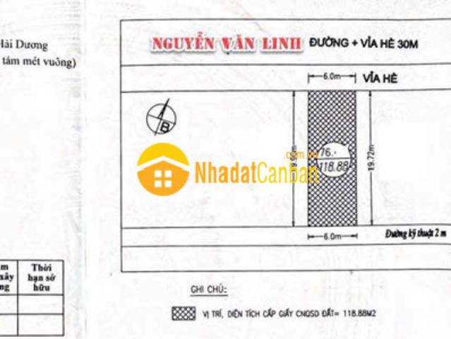 Bán lô đất gần 240m2 mặt tiền 12m đường đôi nguyễn văn linh, tp hải dương, kd cưc tốt